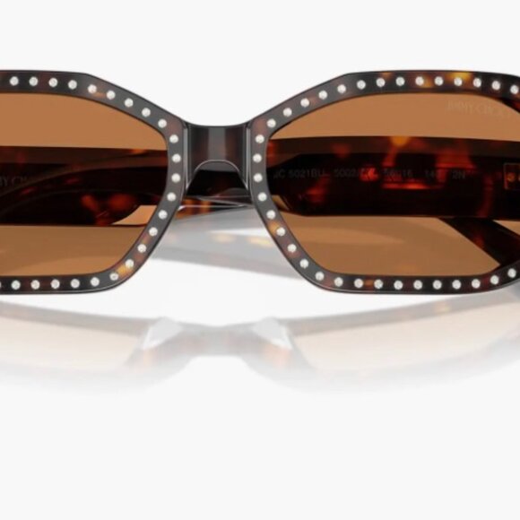 JIMMY CHOO | 56MM OVAL BROWN FRAME W. RHINESTONES SUNGLASSES main image 9